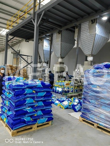 Detergent powder post-blending and packing line is put into normal production